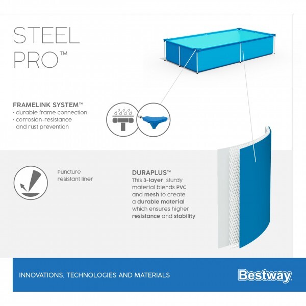 Bestway Piscina Steel Pro 221x150x43cm, 1200L, carcas metal