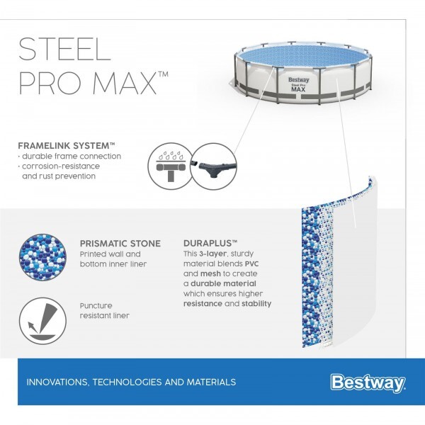 Bestway Piscină STEEL PRO MAX 427х122 cm, 15232 L, cadru metalic
