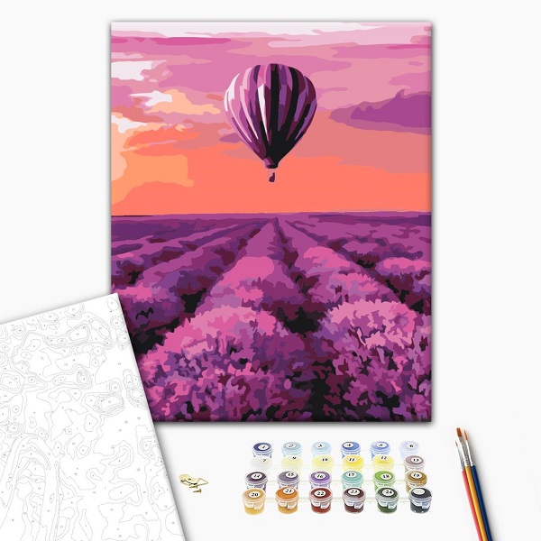 Pictură pe numere 40*50 сm (în cutie) -Balon cu aer cald în Provence