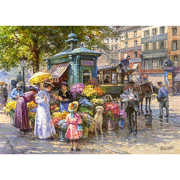 Puzzle 1000 elemente Piața de flori