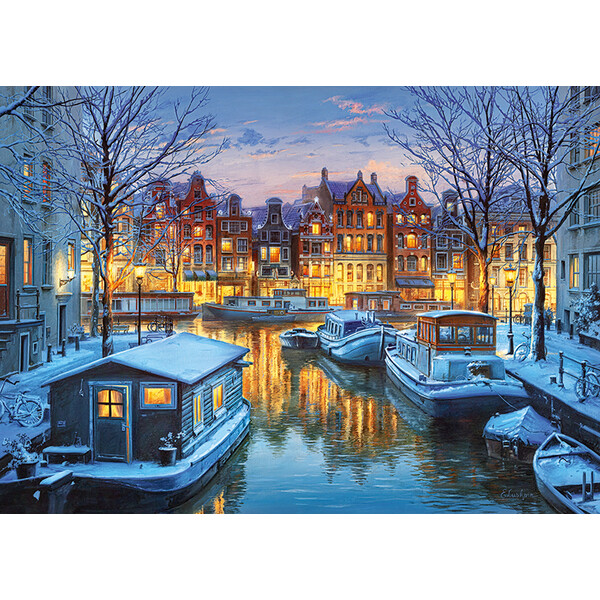 Puzzle 1000 elemente Amsterdam noaptea
