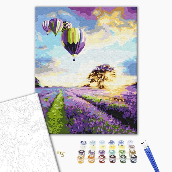 Pictură pe numere 40х50 cm (în cutie) - Zbor peste cîmpul de levănțică