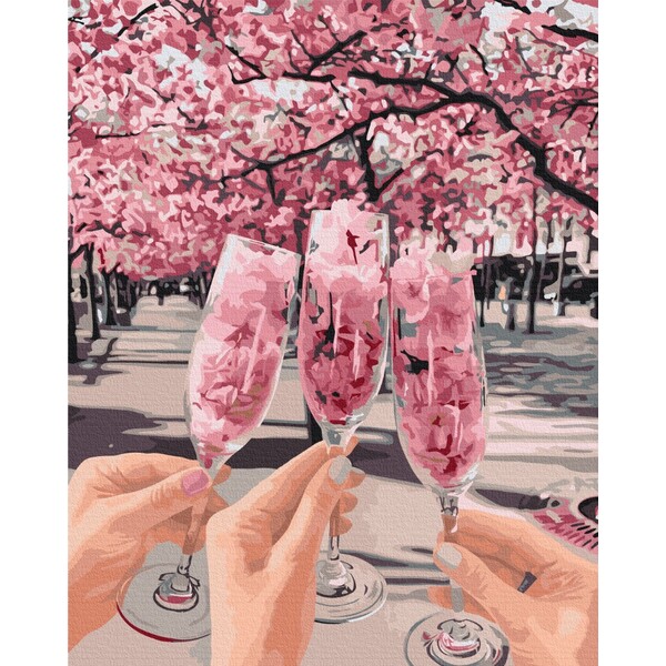 Pictură pe numere 40*50 cm (în cutie) – Primăvara în pahare