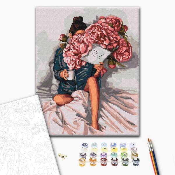 Pictură pe numere 40*50 cm (în cutie) – Istoria bujorilor