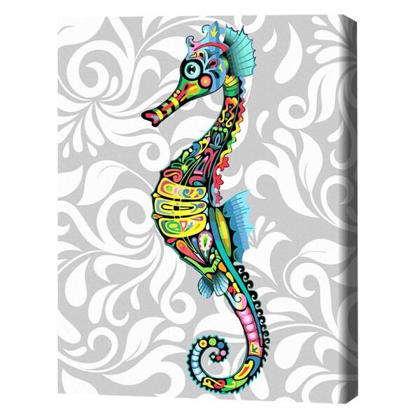 Pictură pe numere 40х50 cm (în cutie) – Caluț de mare în ornament