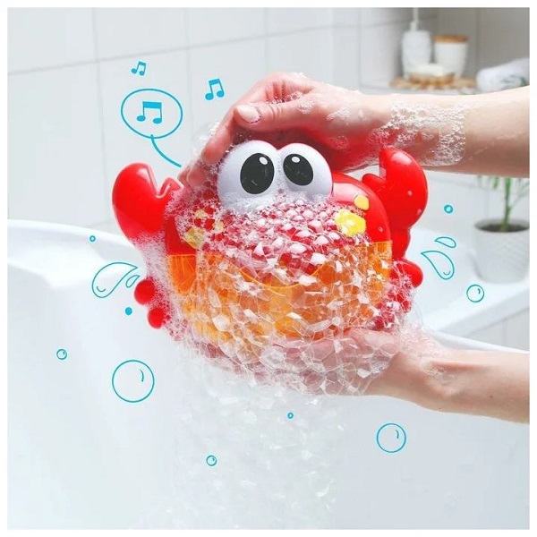 Jucărie de baie muzicală Crab cu țestoase / difuzor de spumă (cu sunet)