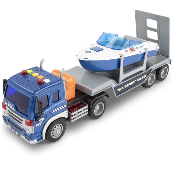 1:16 Camion transportator cu fricțiune cu barcă (lumini /sunete)
