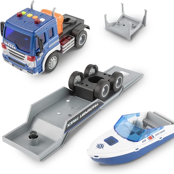 1:16 Camion transportator cu fricțiune cu barcă (lumini /sunete)