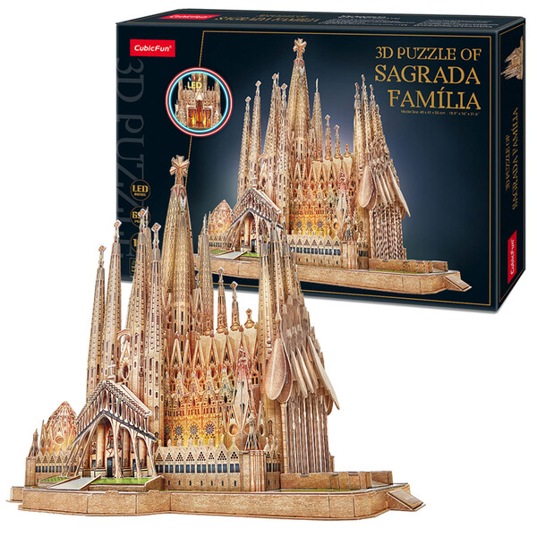 3D Puzzle „Bazilica Sagrada Familia” cu ilumi..