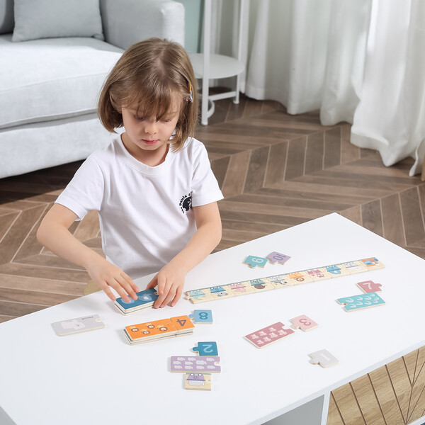 Puzzle din lemn „Numere și animale”