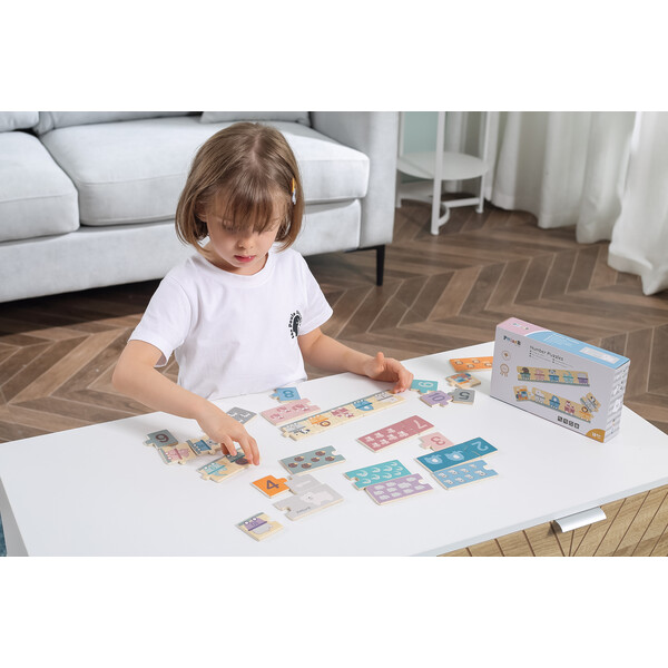 Puzzle din lemn „Numere și animale”