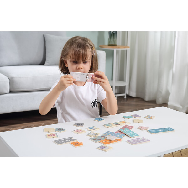 Puzzle din lemn „Numere și animale”