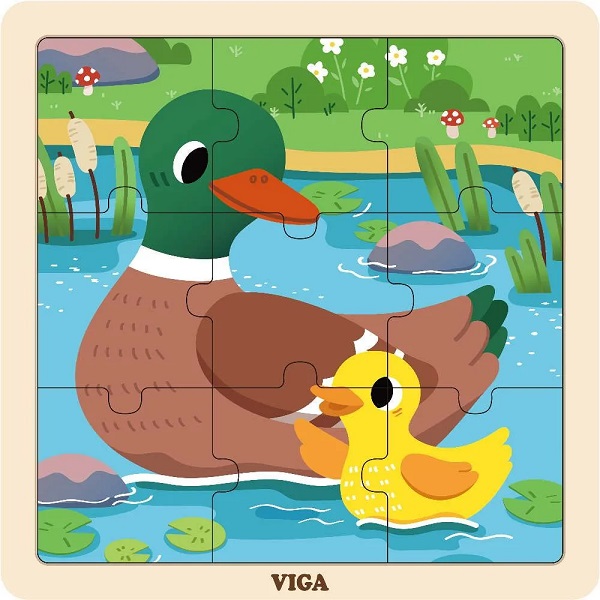 Puzzle din lemn “Rățuște” 9 elem.