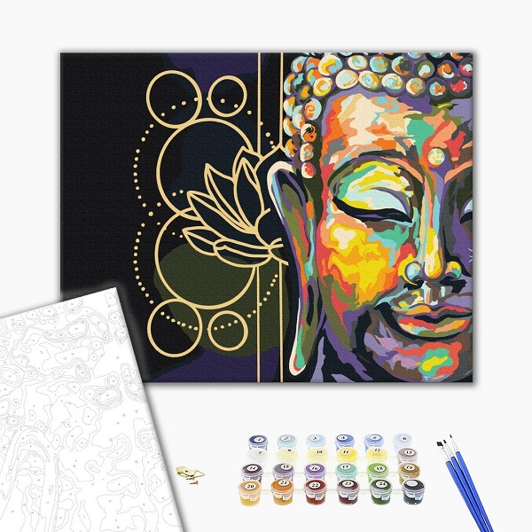 Pictură pe numere 40×50 cm (în cutie) – Simbolismul lui Buddha