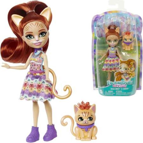 Papusa Enchantimals “Tarla pisicuța roșie”
