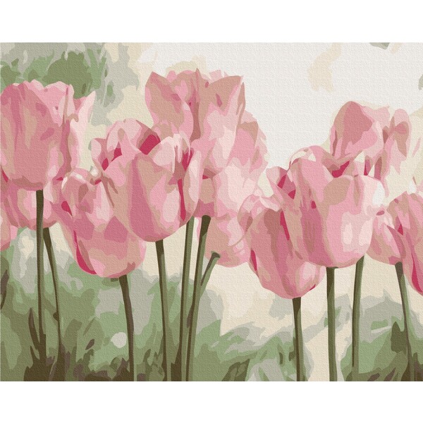 Pictură pe numere 40*50 cm (fără cutie) - Lalele delicate