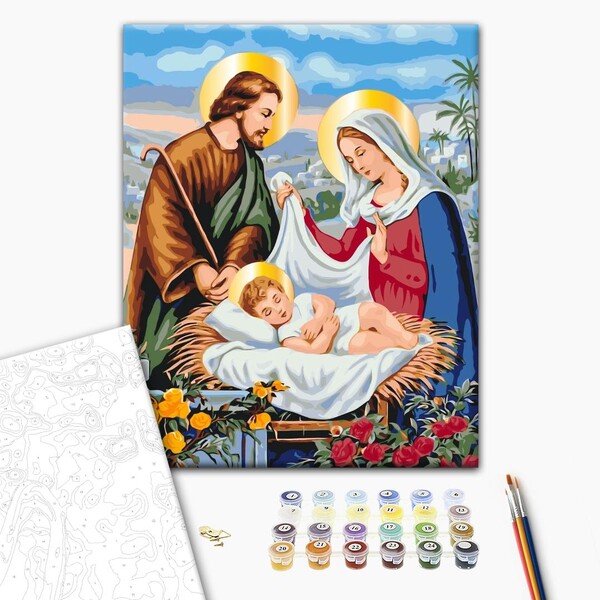 Pictură pe numere 40*50 cm (în cutie) –  Sfânta Familie