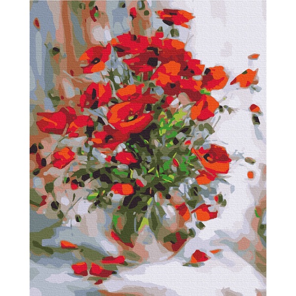 Pictură pe numere 40*50 cm (în cutie)– Macii în pictură de ulei