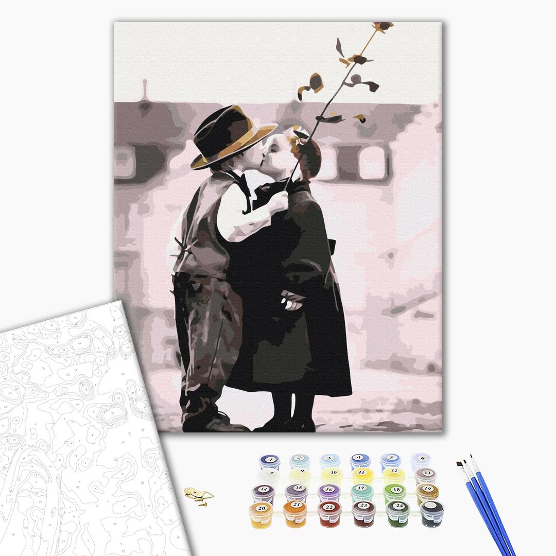 Pictură pe numere 40*50 cm (în cutie) – Primul sărut
