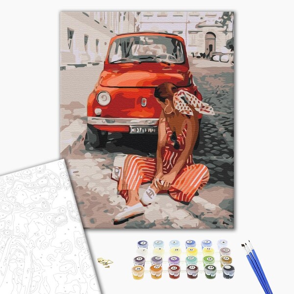 Pictură pe numere 40*50 сm (în cutie) – Vara în roșu