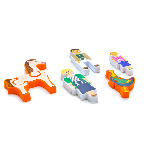 Constructor cu blocuri-kraft și autocolante 77 elem.