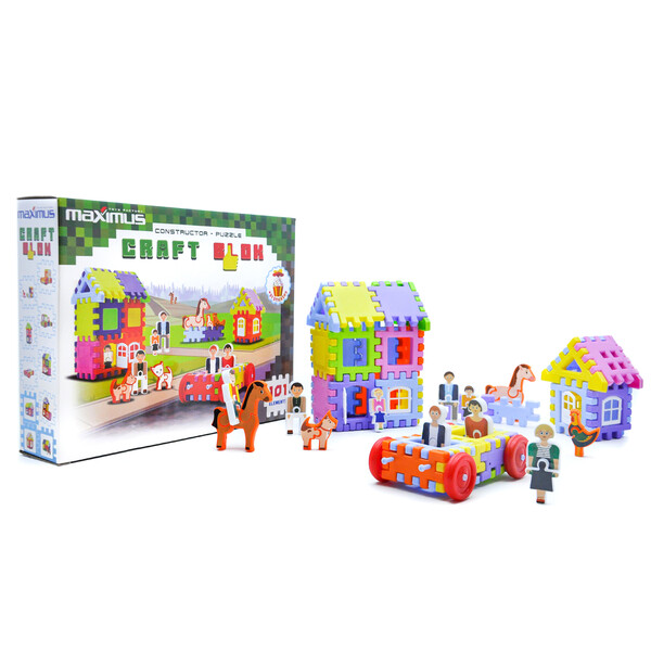 Constructor cu blocuri-kraft și autocolonte 101 elem.