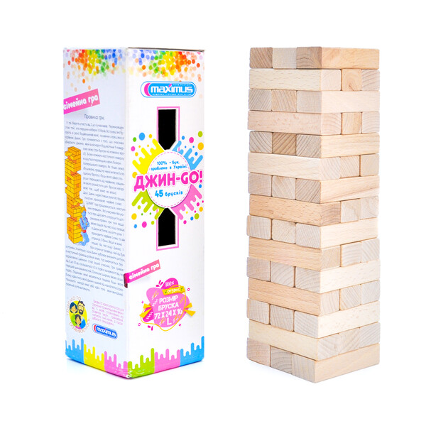 Joc de masă „Jin GO”  jenga din 45 blocuri de lemn