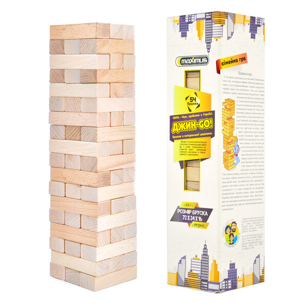 Joc de masă „Jin GO”  jenga din 54 blocuri de lemn