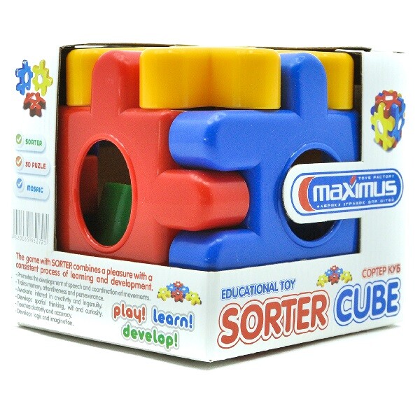 Cumpara  Forme logice/sortere - Jucărie-sorter „Cubul logic 3D”  12 elem...