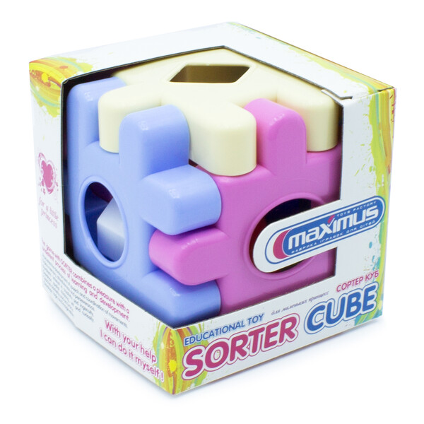 Cumpara  Forme logice/sortere - Jucărie-sorter „Cub roz”  12 elem...