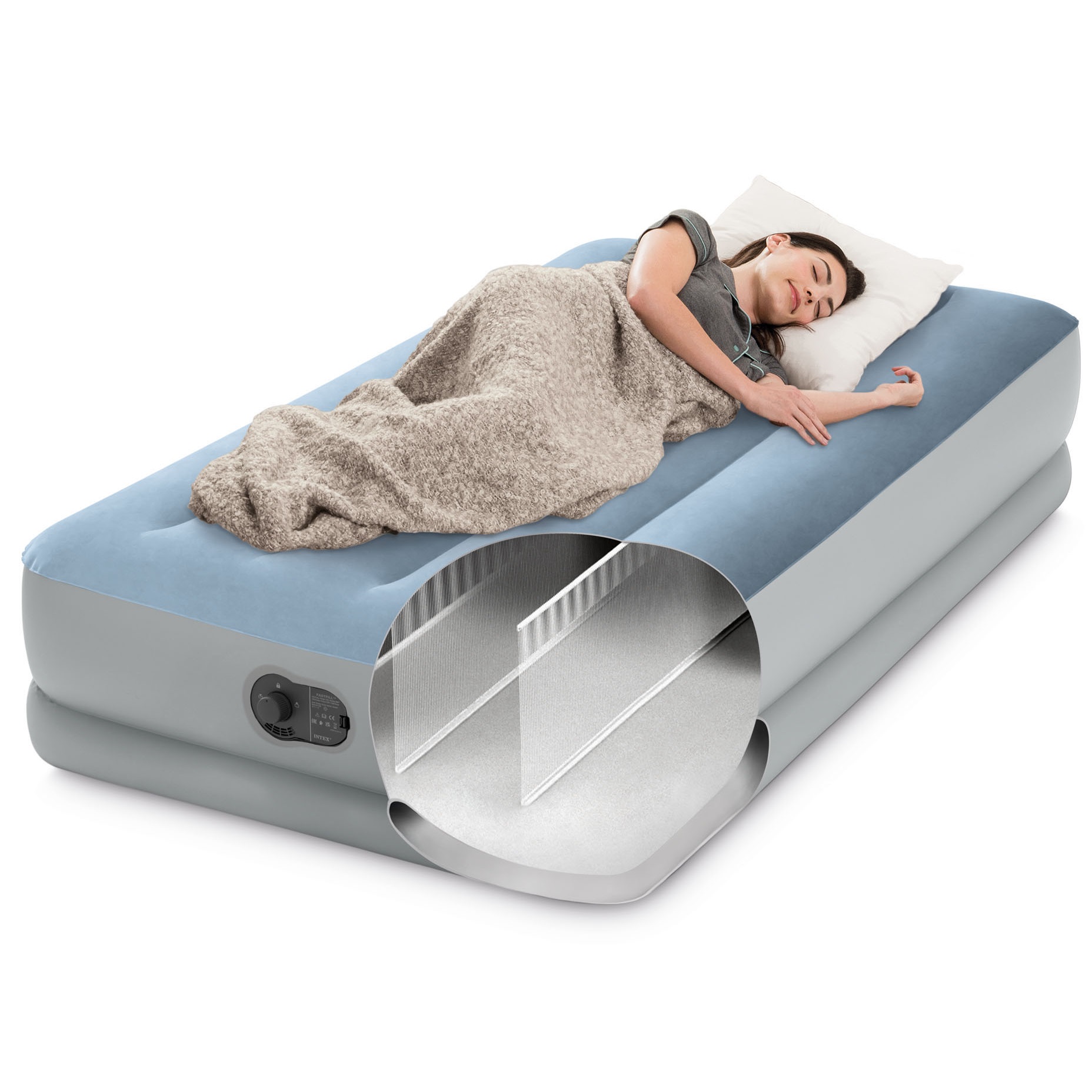 Saltea gonflabilă 191х99х36см  Intex Dura Beam Comfort + pompă USB încorporată