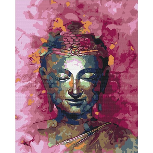 Pictură pe numere 40*50 сm (fără cutie)  –  Buddha în nuanțe de roz