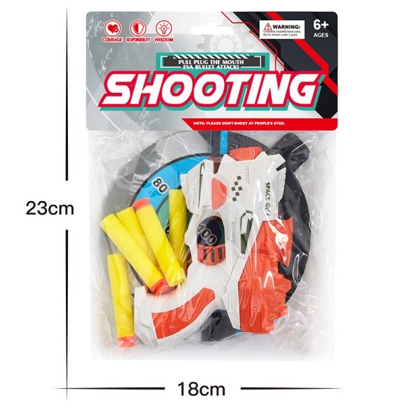 Pistol EVA cu gloanțe fine și țintă pe perete (2 culori)