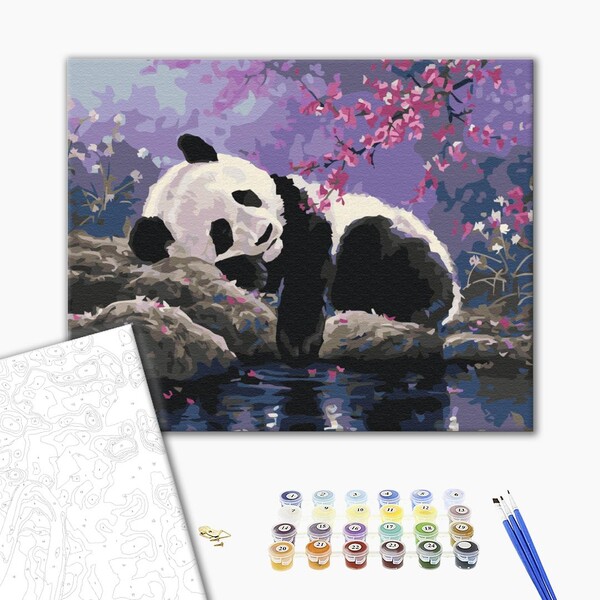 Pictură pe numere 40x50 cm (în cutie) - Somnul dulce al pandei