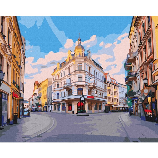 Картина по номерам 40*50 cм (в упаковке) – Улочками города Торунь