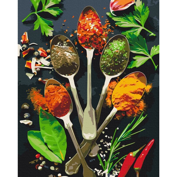 Pictură pe numere 40*50 cm (în cutie) – Simfonia condimenteтеlor