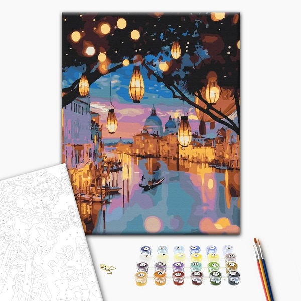 Pictură pe numere 40*50 сm (fără cutie)  – Luminile nopții în Veneția