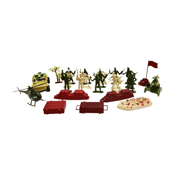 Set de joc cu soldăței și echipament militar