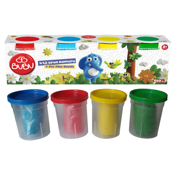 Plastilină de modelat în borcănele, 4 x 125 g