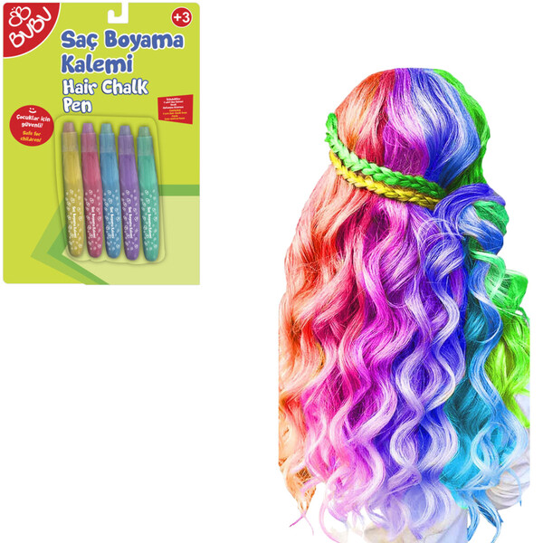 Set cretă color pentru păr, 5 nuanțe