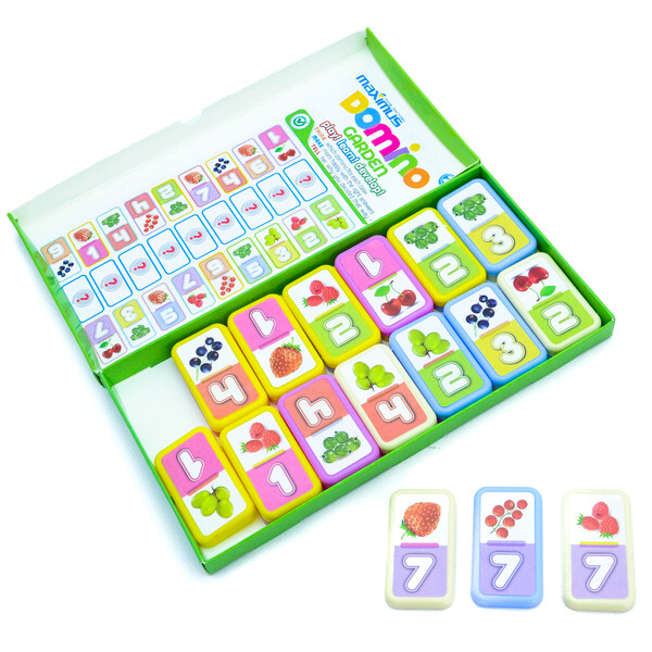 Joc de masă „Domino multicolor cu fructe”, 28 dominouri