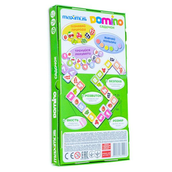Joc de masă „Domino multicolor cu fructe”, 28 dominouri