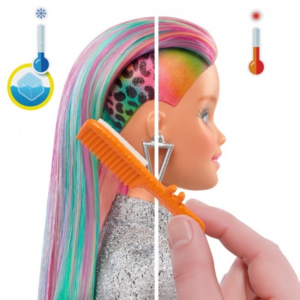 Игровой набор Barbie “Леопардовый образ с радужными волосами”