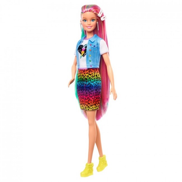 Игровой набор Barbie “Леопардовый образ с радужными волосами”