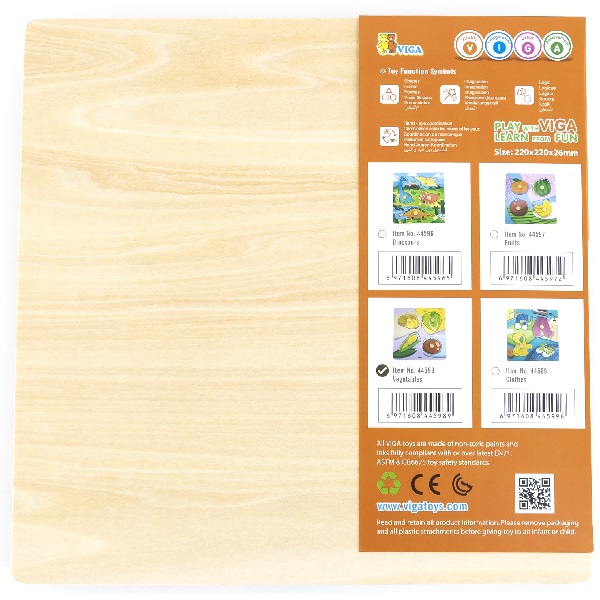 Puzzle din lemn cu buton „Legume”