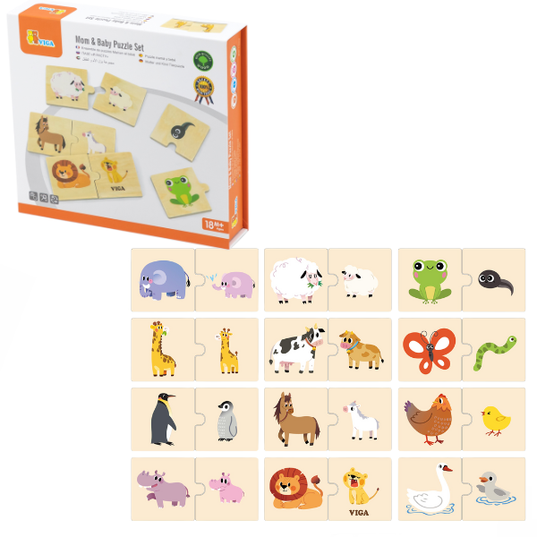 Joc logic de puzzle  „Mama și copilul” 24 elem.