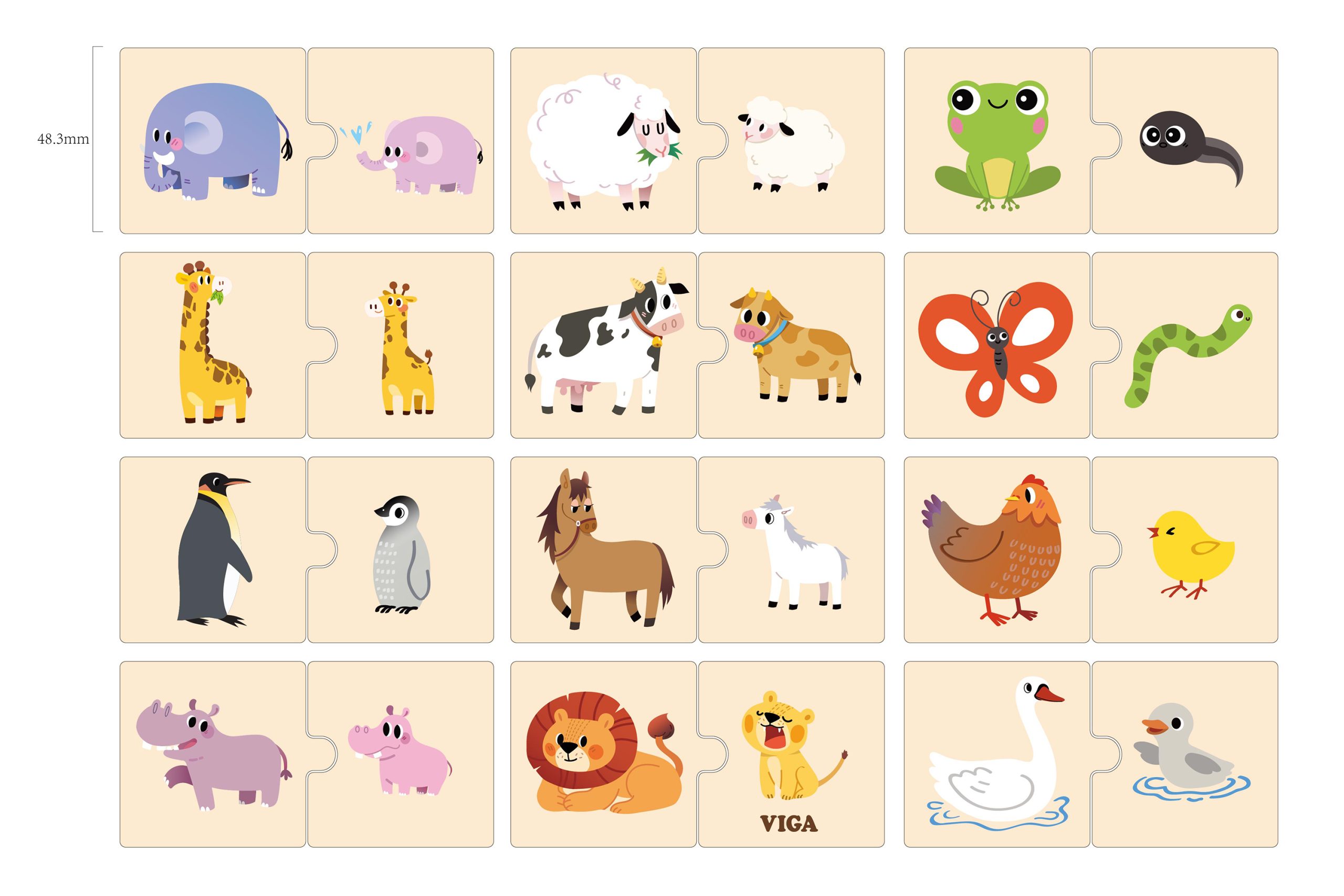 Joc logic de puzzle  „Mama și copilul” 24 elem.