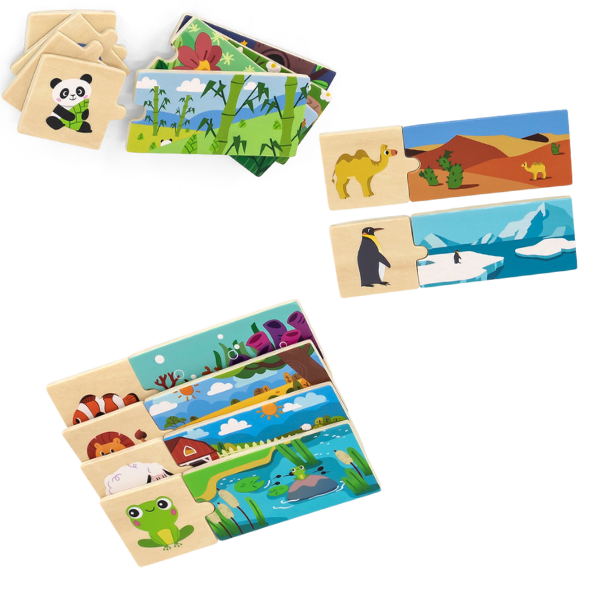 Joc de puzzle „Cine și unde locuiește” 24 elem.