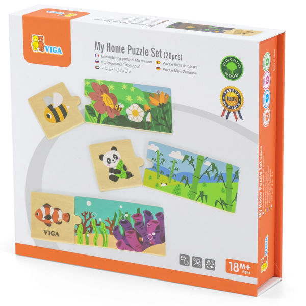 Joc de puzzle „Cine și unde locuiește” 24 elem.