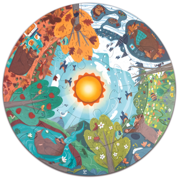Puzzle rotund „Patru anotimpuri”, 16 elem.